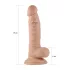 Real Extreme - dildo cu ventuză, cu testicule, pentru punctul G - 19 cm (culoare naturală)