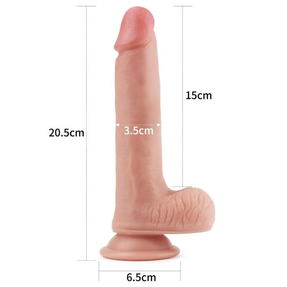 Lovetoy - dildo realist dublu strat - 20cm - culoare naturală
