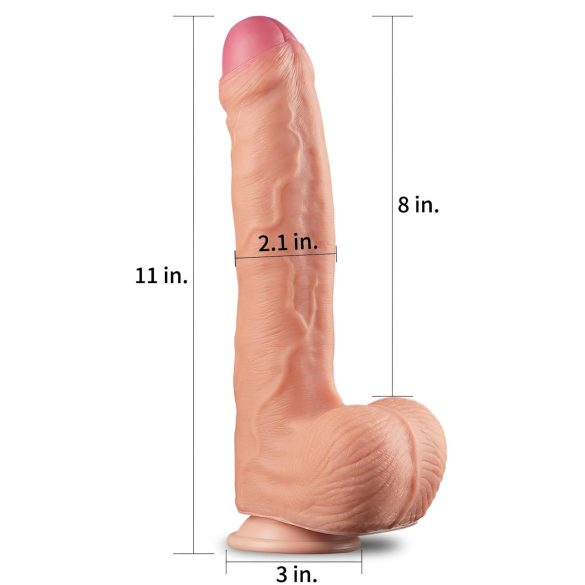Lovetoy Nature Cock - dildo realist dublu strat - 28cm - culoare naturală