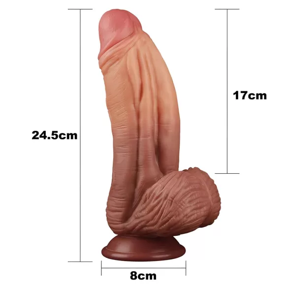 Lovetoy - dildo realist cu două straturi - 26cm - culoare naturală