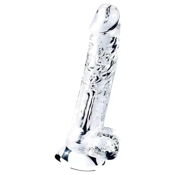 Lovetoy Flawless Clear - dildo cu ventuză - 19cm - transparent