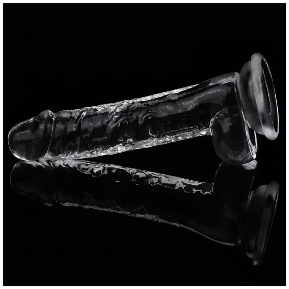 Lovetoy Flawless Clear - dildo cu ventuză - 19cm - transparent