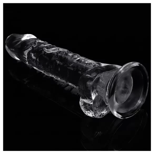 Lovetoy Flawless Clear - dildo cu ventuză - 19cm - transparent
