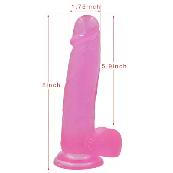Lovetoy - dildo cu ventuză - realist 20cm - roz