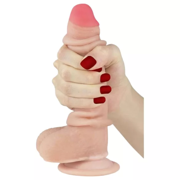 Lovetoy - dildo realist cu două straturi - 18cm - culoare naturală