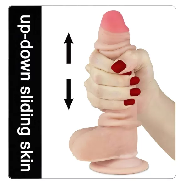 Lovetoy - dildo realist cu două straturi - 18cm - culoare naturală