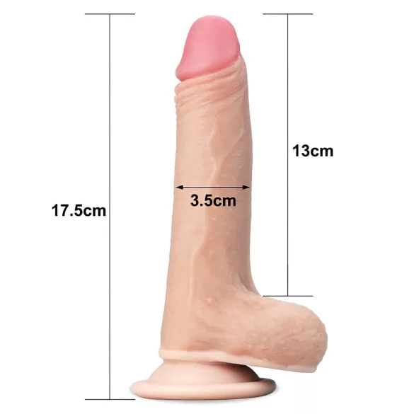 Lovetoy - dildo realist cu două straturi - 18cm - culoare naturală