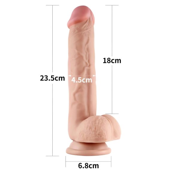 Lovetoy - dildo cu două straturi - realist - 23 cm - culoare naturală