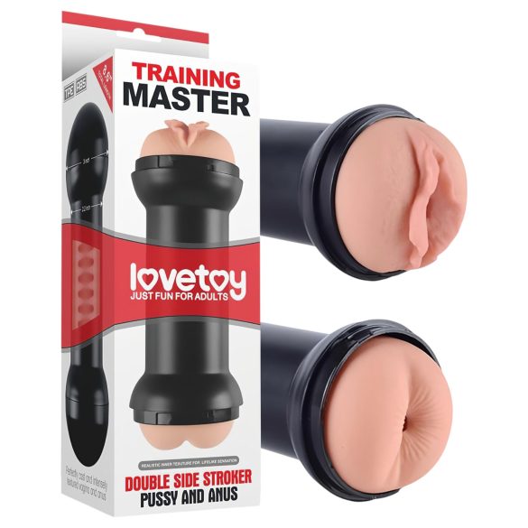Lovetoy - masturbator vaginal și anal - silicon culoare naturală