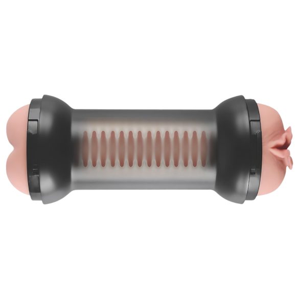 Lovetoy - masturbator vaginal și anal - silicon culoare naturală