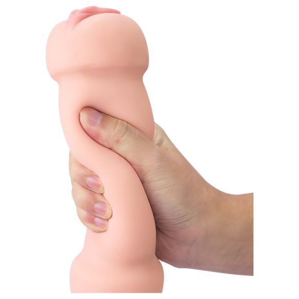 Lovetoy - masturbator vaginal și anal - silicon culoare naturală