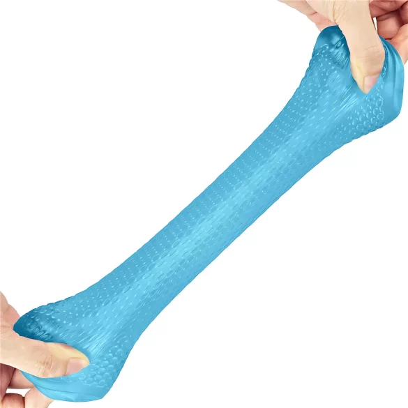 Lovetoy - Masturbator dublu față - texturat - silicon albastru