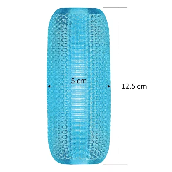 Lovetoy - Masturbator dublu față - texturat - silicon albastru