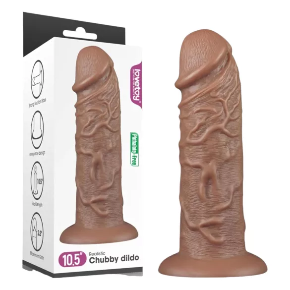 Lovetoy Chubby - dildo realist cu ventuză - 25cm - culoare naturală