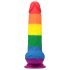 Lovetoy Prider - dildo realist cu testicule - 20cm - curcubeu