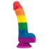 Lovetoy Prider - Dildo siliconat realist 19cm (curcubeu)