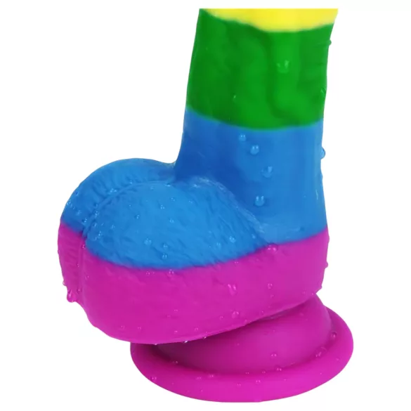 Lovetoy Prider - dildo realist din silicon - 19 cm - curcubeu