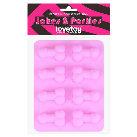 Formă pentru cuburi de gheață în formă de penis (roz)