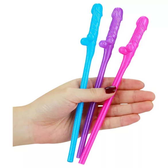Lovetoy - pai realist penis - plastic - roz-albastru-mov