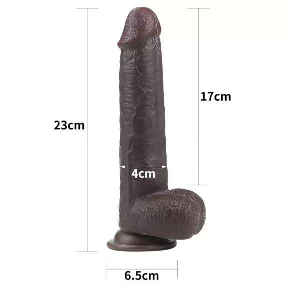 Lovetoy - dildo realist dublu strat - 23cm - maro