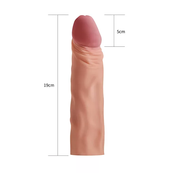 Lovetoy Pleasure X-tender - prelungitor penis - 19cm - culoare naturală