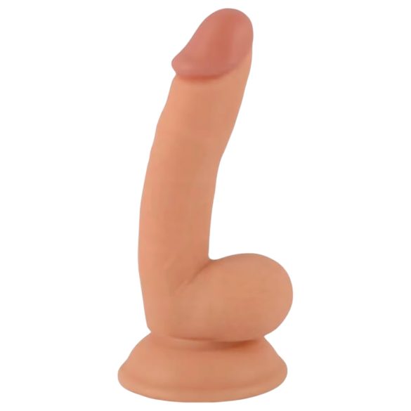 Mr. Rude - dildo realist cu ventuză, testicule - 18cm (natur)