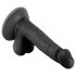 Domnul Îndrăzneț - dildo ventuză realist cu testicule, 17cm (negru)