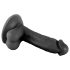 Domnul Îndrăzneț - dildo ventuză realist cu testicule, 17cm (negru)