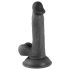 Mr. Rude - dildo realist cu ventuză și testicule - 17 cm negru