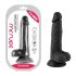 Mr. Rude - dildo realist cu ventuză și testicule - 19cm (negru)
