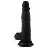 Mr. Rude - dildo realist cu ventuză și testicule - 19cm (negru)