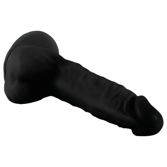 Mr. Rude - dildo realist cu ventuză și testicule - 19cm - negru