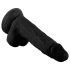 Mr. Rude - dildo realist cu ventuză și testicule - 19cm - negru