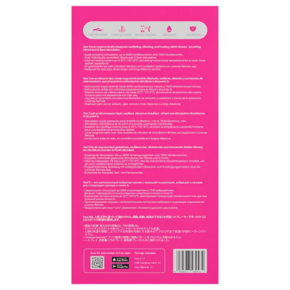 LOVENSE Osci 3 - vibrator cu braț pentru clitoris (roz)