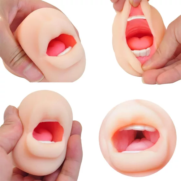 Tracy's Dog Cup - masturbator oral realist cu dinți (culoare corporală)