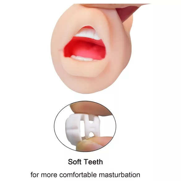 Tracy's Dog Cup - masturbator oral realist cu dinți (culoare corporală)