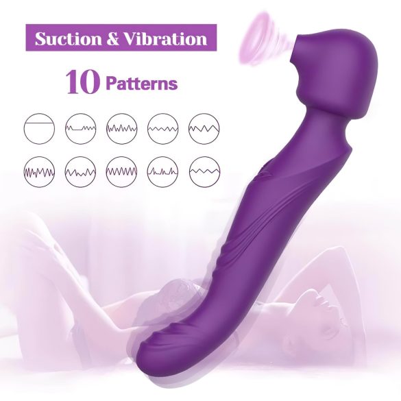 Tracy's Dog - vibrator tip baghetă pulsatorie - masaj - silicon mov