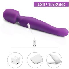   Tracy's Dog Wand - vibrator de masaj rezistent la apă, reîncărcabil, cu pulsare (violet)