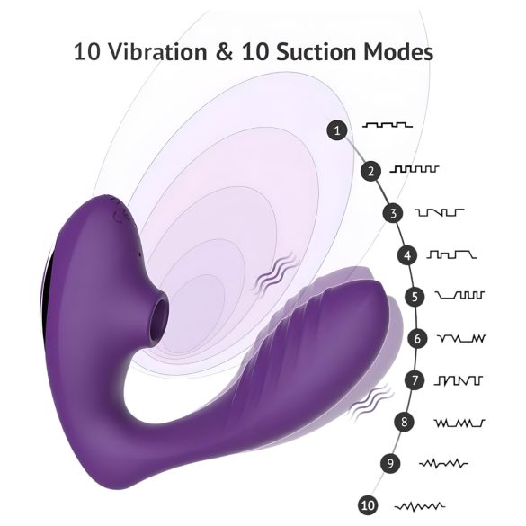 Tracy's Dog 2 - vibrator 2în1 cu pulsații aeriene - mov