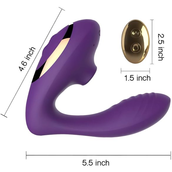 Tracy's Dog 2 - vibrator 2în1 cu pulsații aeriene - mov