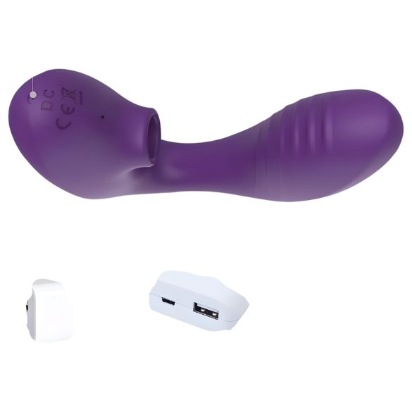Tracy's Dog 2 - vibrator 2în1 cu pulsații aeriene - mov