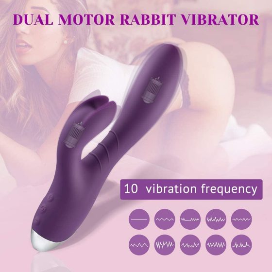Tracy's Dog Rabbit - vibrator cu stimulare clitoridiană rezistent la apă (mov)