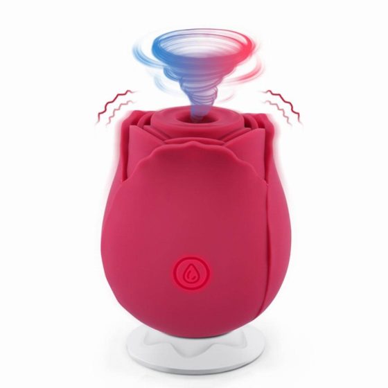 Tracy's Dog Rose - vibrator clitoridian cu baterie, impermeabil și cu tehnologie de valuri de aer (roșu)