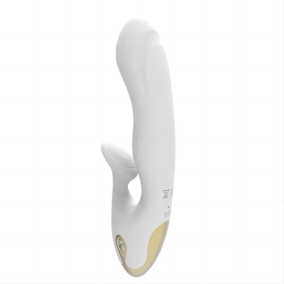 Tracy's Dog VX008 - vibrator cu clitoris și baterie încorporată, rezistent la apa (alb)