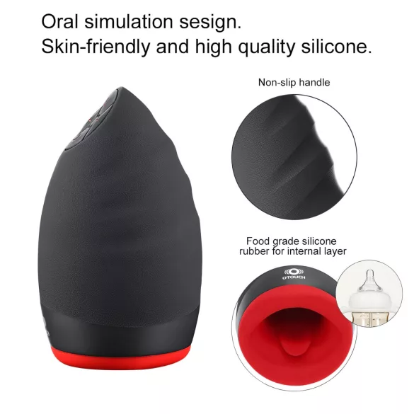 OTOUCH Chiven 2 - masturbator gura vibrator reîncărcabil - negru