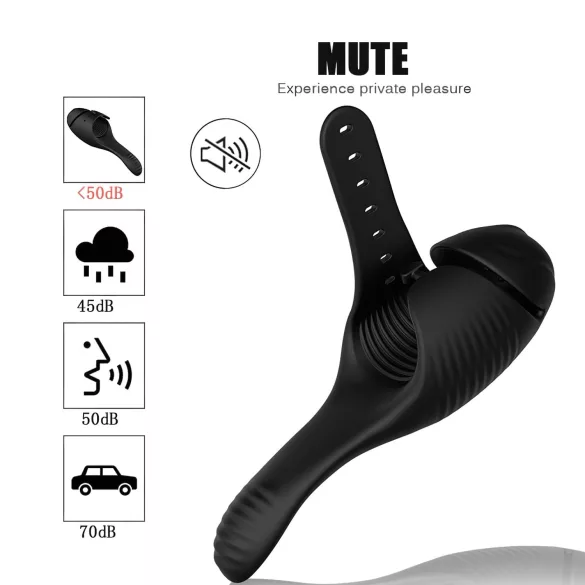 Leopard - vibrator gland penian cu acumulator - negru