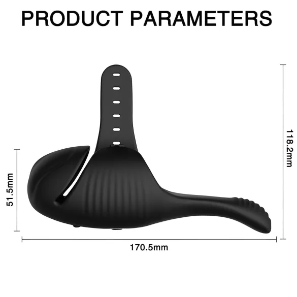 Leopard - vibrator gland penian cu acumulator - negru