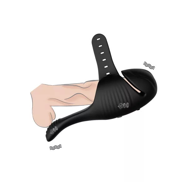 Leopard - vibrator gland penian cu acumulator - negru