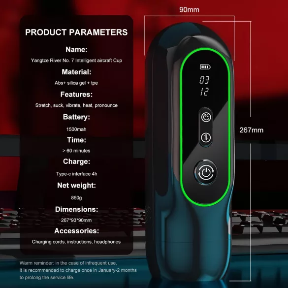Leopard - masturbator automat cu mișcare sus-jos și vibrații - negru
