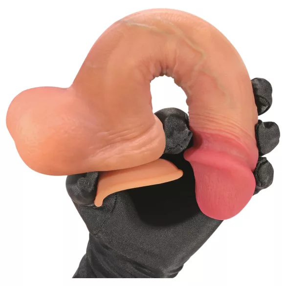 FeelSkin - dildo cu testicule ultra realistice - natur (21 cm)